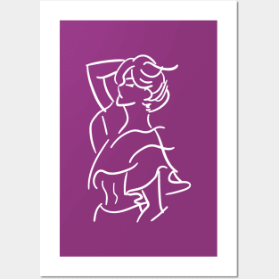 women line art simple Posters and Art
